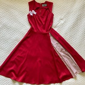 Vintage inspired Red swing dress